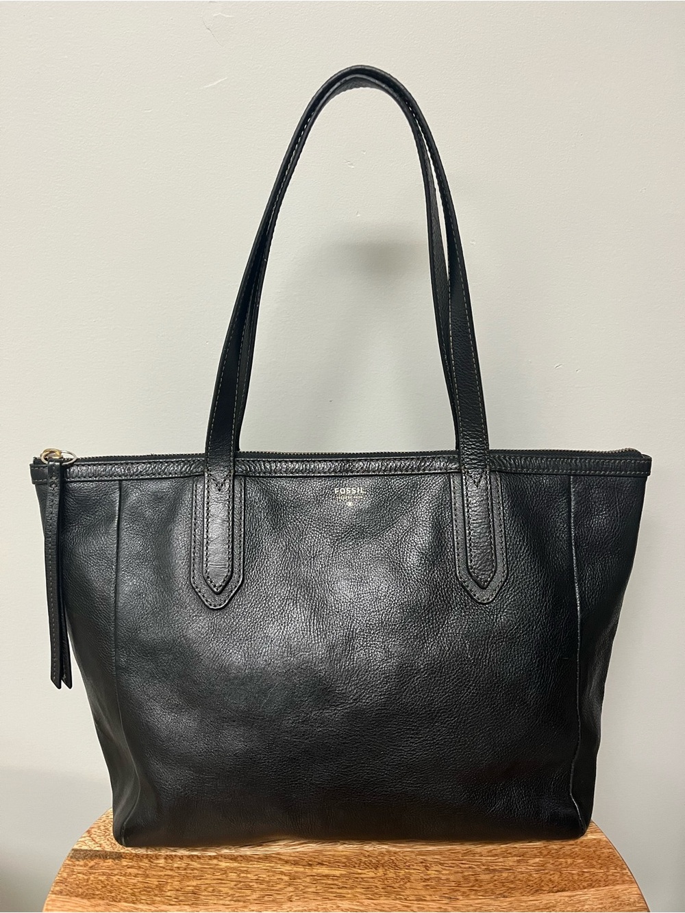 Fossil Sydney Black Pebbled Leather Tote